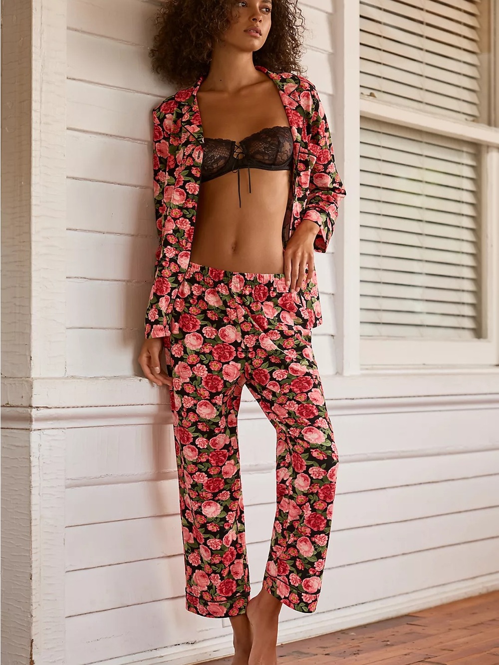Bed Head Pajamas x Anthropologie Rose Print Pajamas Medium